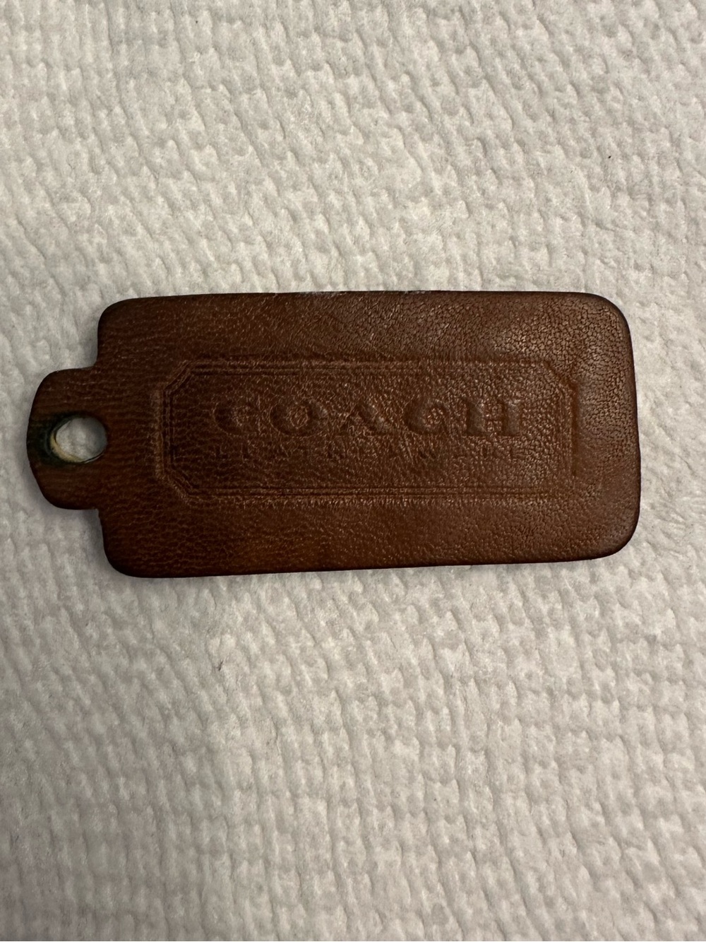 Vintage Coach Leatherware dark brown One Sided Hang Tag